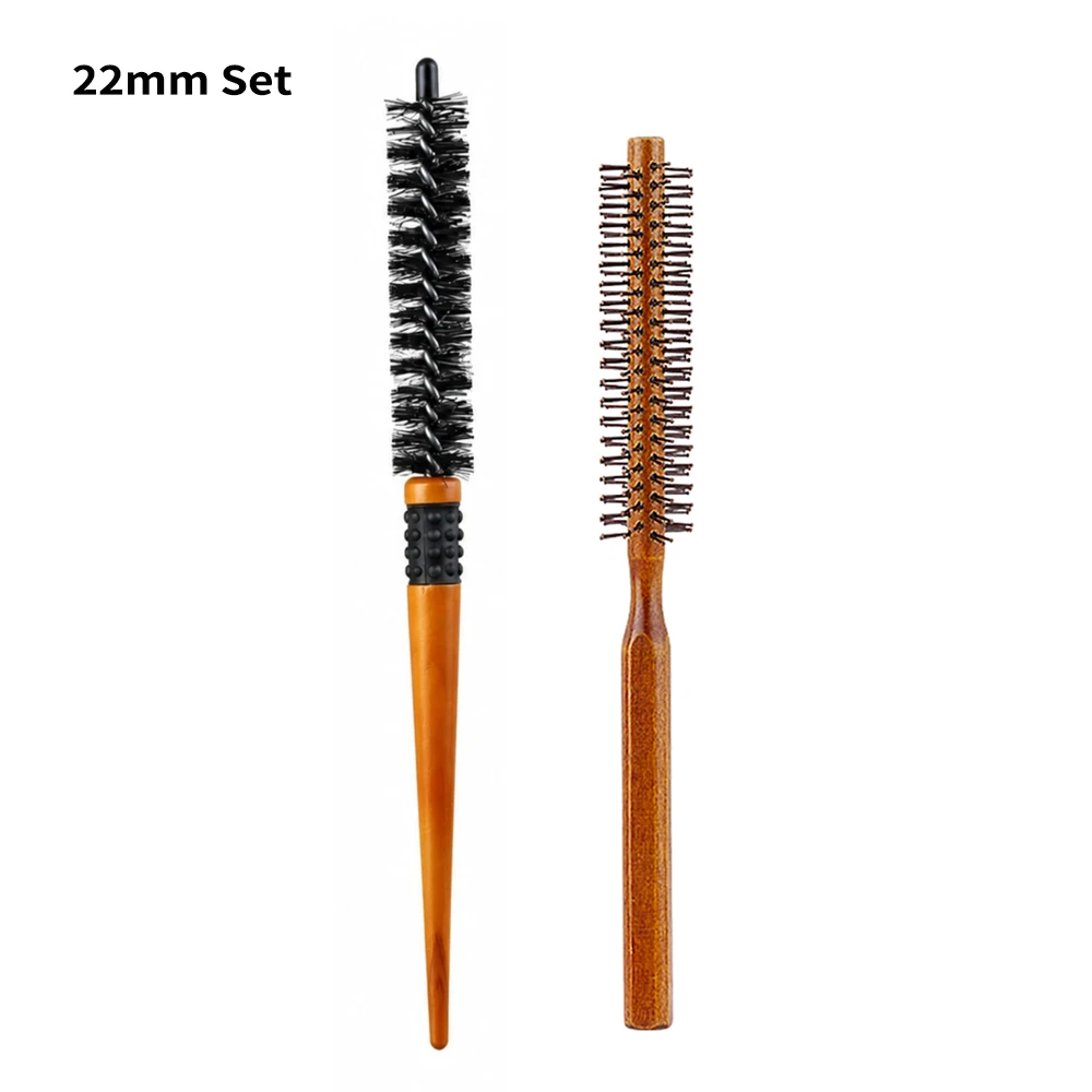 2-teiliges Pro Mini Holz-Rollkamm-Set, Twist-Rundkamm, Salon-Lockenbürste für Volumen-Styling, Friseurwerkzeuge – Detail 21