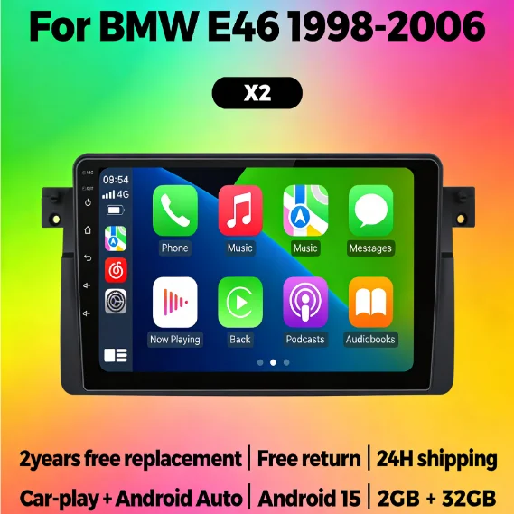 

Автомагнитола MEKEDE Android 15 для BMW E46 M3 318/320/325/330/335 1998-2006 с CarPlay, мультимедиа, 2 DIN, GPS-навигация