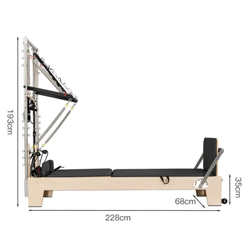 YTYIN المصنع مباشرة | شعار مخصص ولون اليوغا خشب القيقب 2 في 1 بيلاتيس المصلح | صناعة يدوية للياقة البدنية في صالة الألعاب الرياضية #6