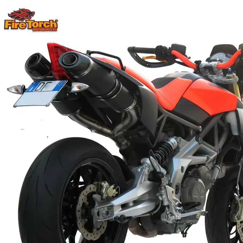 Slip On For Aprilia SHIVER 900 2017 - 2021 Motorcycle Exhaust System Mid Link Pipe Escape Moto Muffler With Removable DB Killer