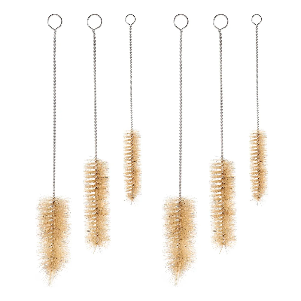 

6Pcs Laboratory Bottle Cleaning Brush Bristle Test Tube Wire Cleaning Brush Stainless Steel Flask Glassware Cleaner Set