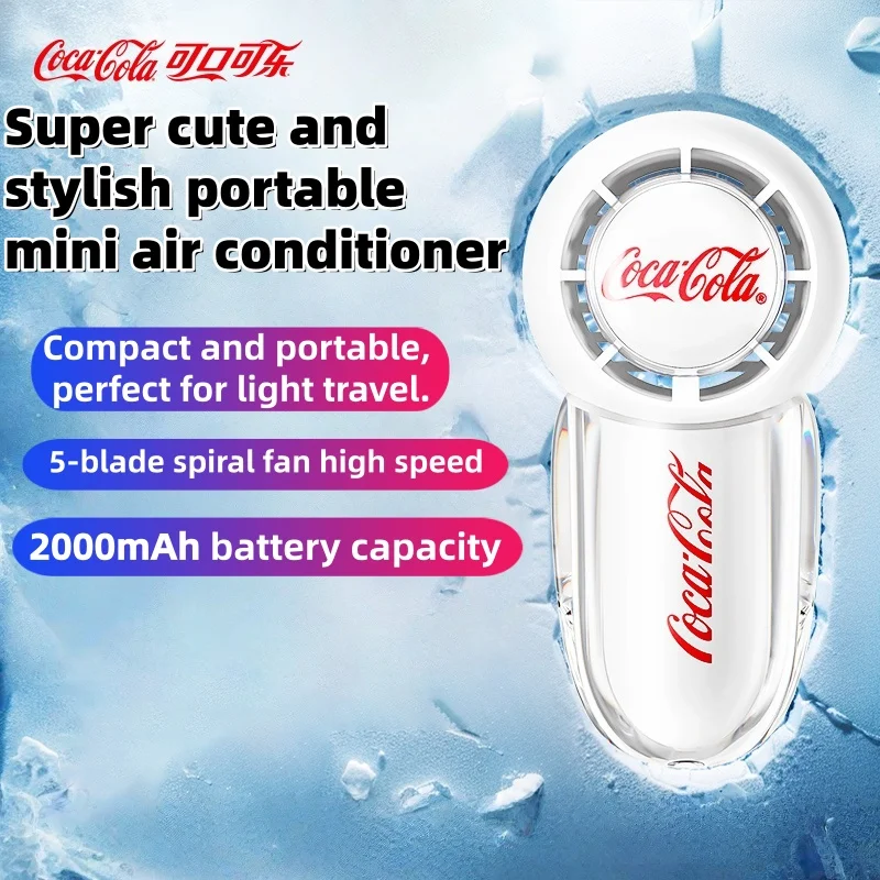 

Coca Cola Mini Handheld Fan 3 Speed Strong Wind USB Wireless Long Lasting Portable Fan For the world cup Office Outdoor Travel