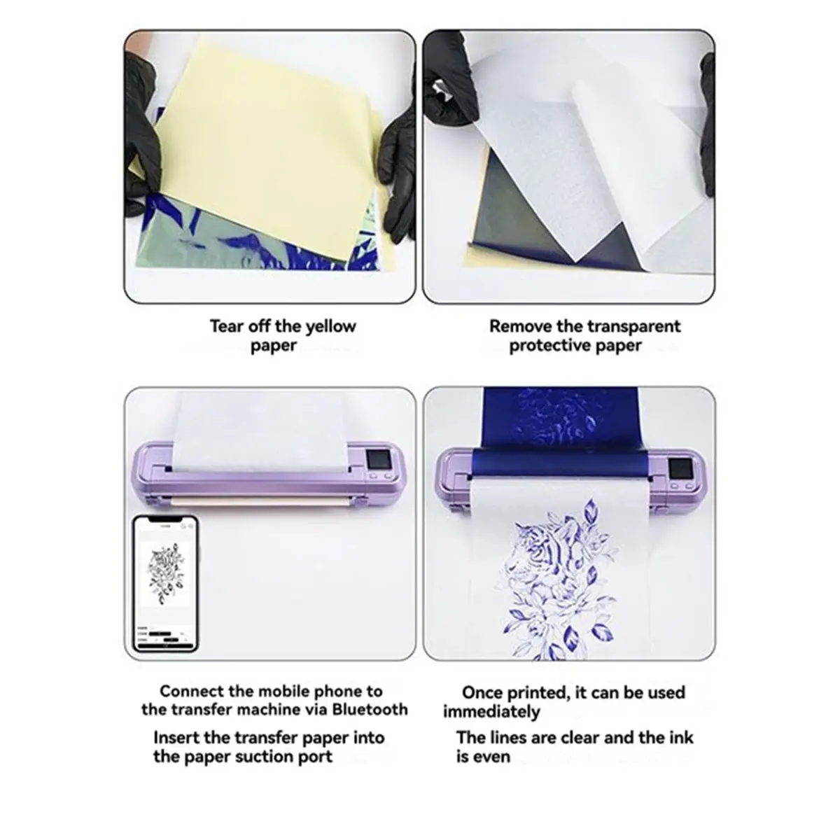 

BOFF Portable Tattoo Stencil Printer , Bluetooth WiFi Inkless Thermal Printer with Transfer Paper for Office, Home, Car