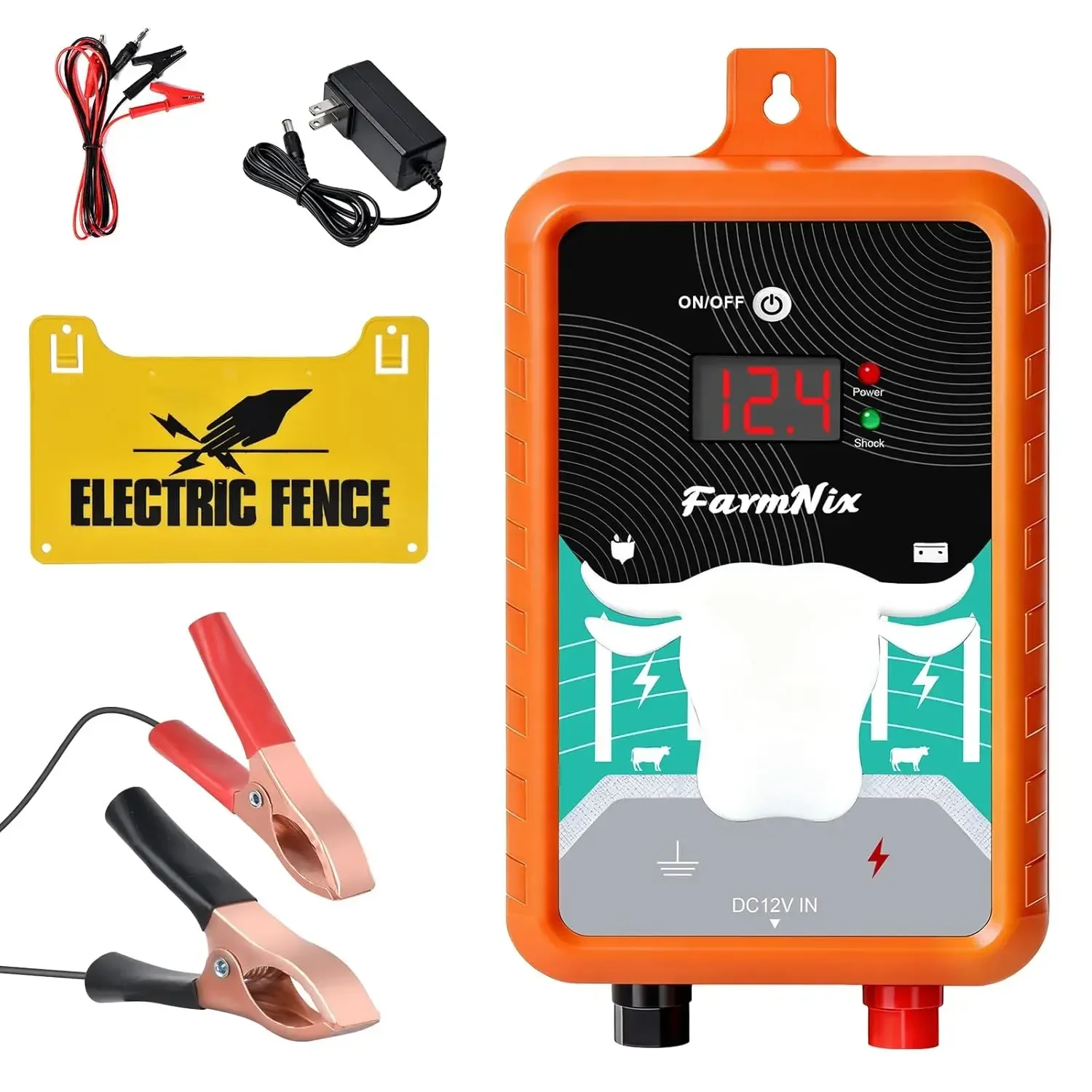 15 Miles Electric Fence Charger with ON/OFF Mode, 4.0J Fence Charger for 24-Hour Uninterrupted Livestock & Predator Protection