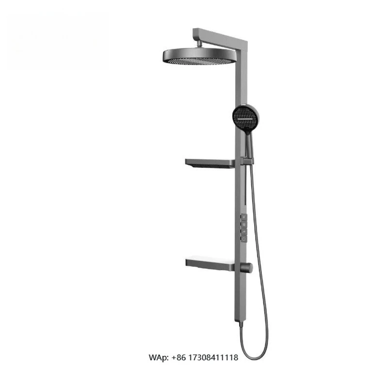 

Minimum step shower head set full double table bath waist spray digital display pressurized ambient light