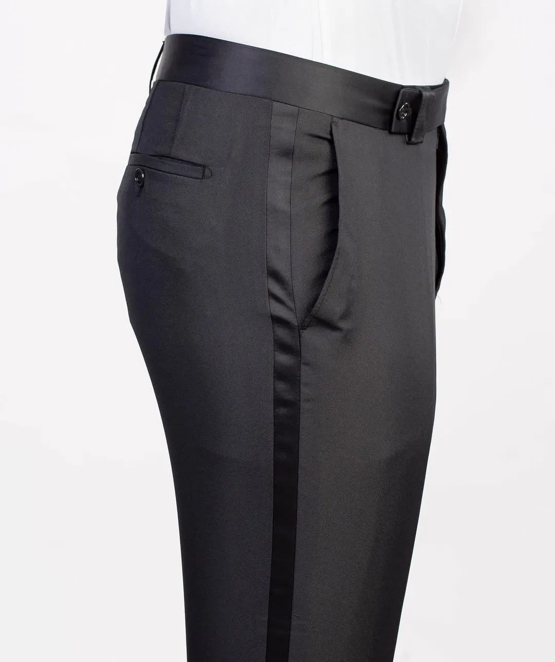 Luxury Men's Suits Tailored 2 Pieces Blazer Pants One Button Sheer Satin Lapel Appliques Beads Diamonds Custom Made Plus Size