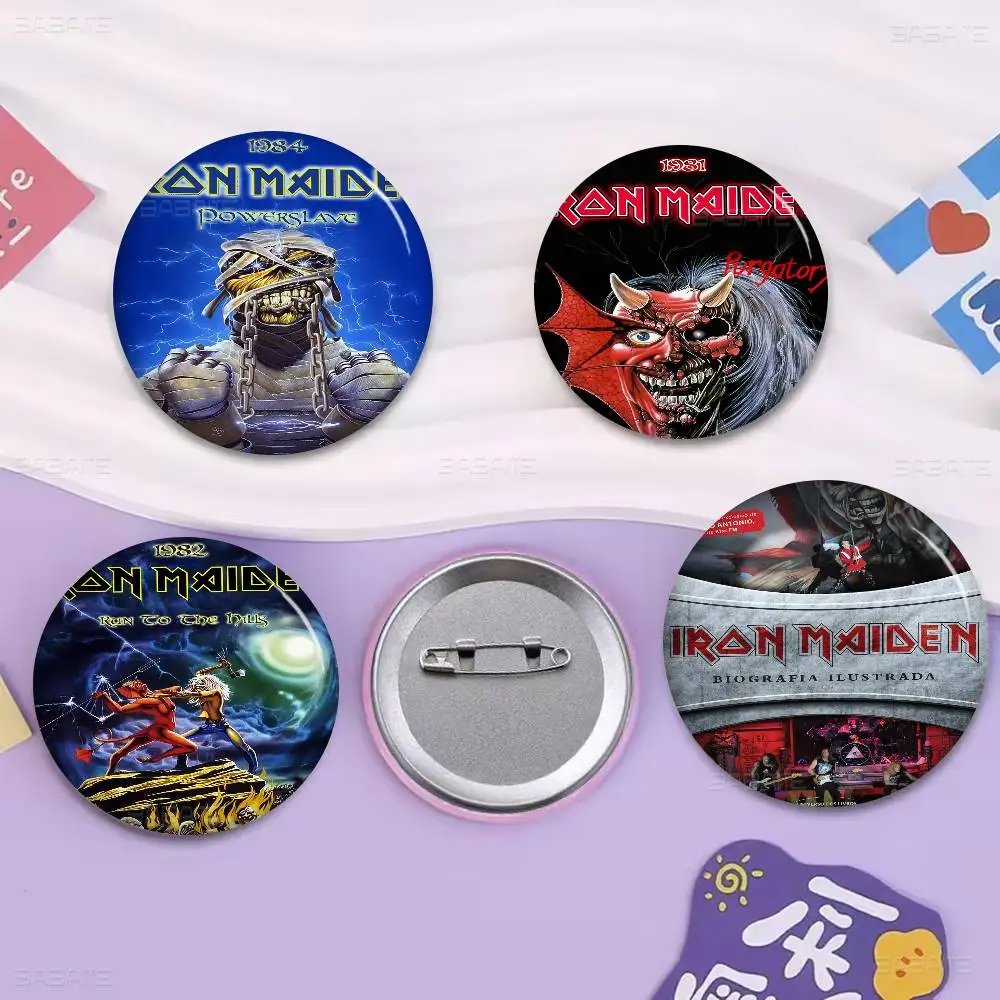 

Band I-Iron M-Maiden Badges Creative Tinplate Soft Button Pins Animal Icon Brooch Lapel Backpack Badge Accessories Pin
