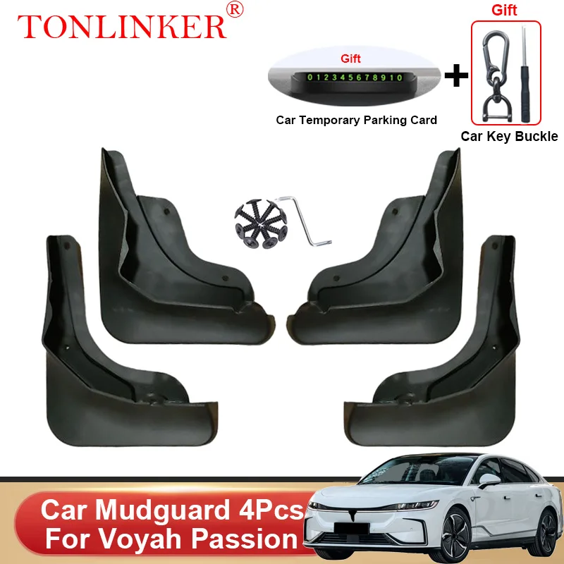 

TONLINKER Car Mudguard For Voyah Passion Sedan 2023- Mudguards Splash Guards Front Rear Mud Flaps Fender Mudflaps Accessories