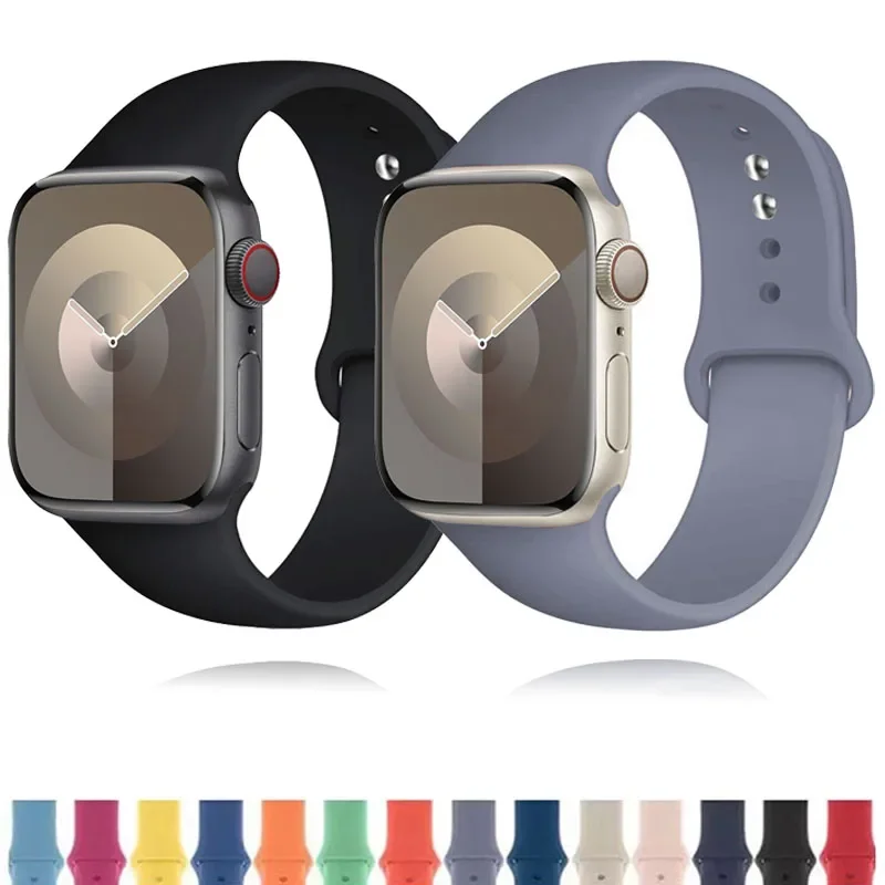 Silikon armband für Apple Uhren armband 44mm 40mm 49mm 45mm 41mm 38mm 42mm Correa Gürtel Armband iwatch Serie 9 8 7 6 5 3 se ultra 2
