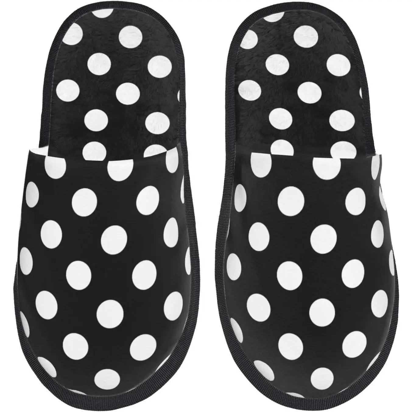 

Черно-белые женские тапочки с принтом в горошек, домашняя меховая обувь, мужская парная обувь, теплая женская обувь для дома и улицы