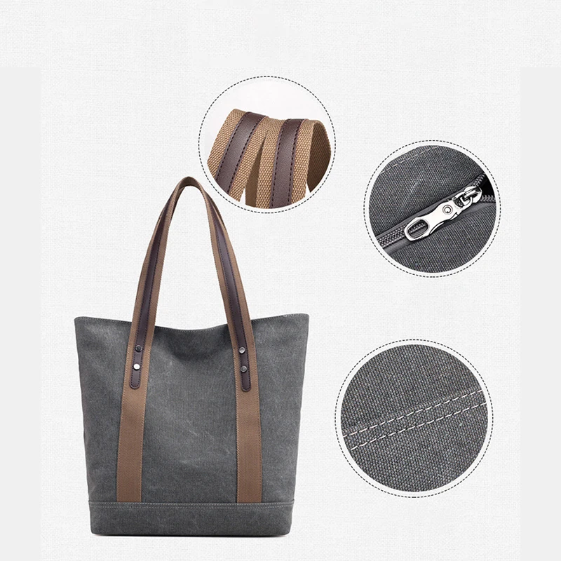 Women's Canvas Tote Bag Shoulder Bag Leisure Travel Shopping Bag Large Capacity Large Capacity Fashion for Outdoor Carrying
