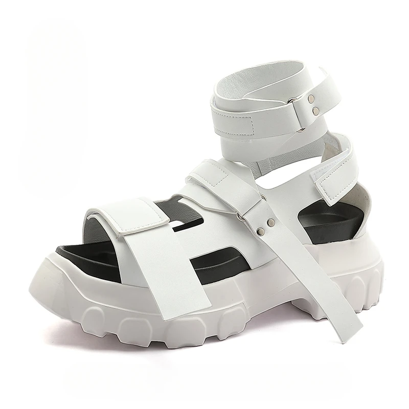 Roman Sandals Shoes for Men's and Women Summer Comfortable High Top Sandals Casual Anti Slip Open Toed Sponge Bottom Beach Shoes