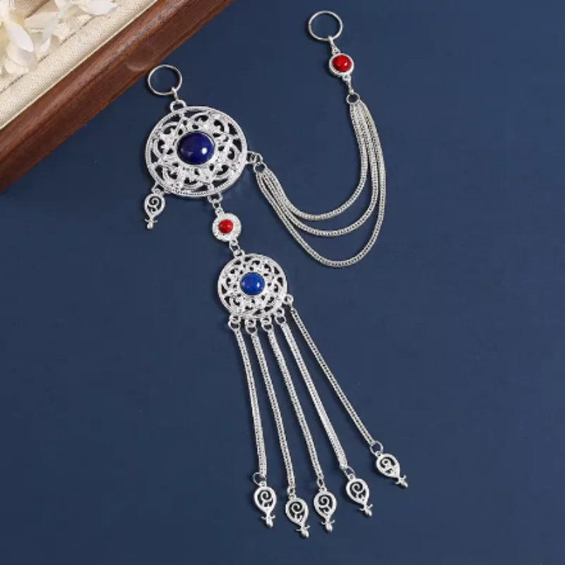 

Chinese Ethnic Style Mongolian Elements Tassel Brooch Mongolian Robe Accessories