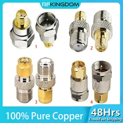 TV F Type Male Female Jack to SMA Male Female Plug Pure Copper RF Coaxial Coax Adapter Straight F to SMA Connector