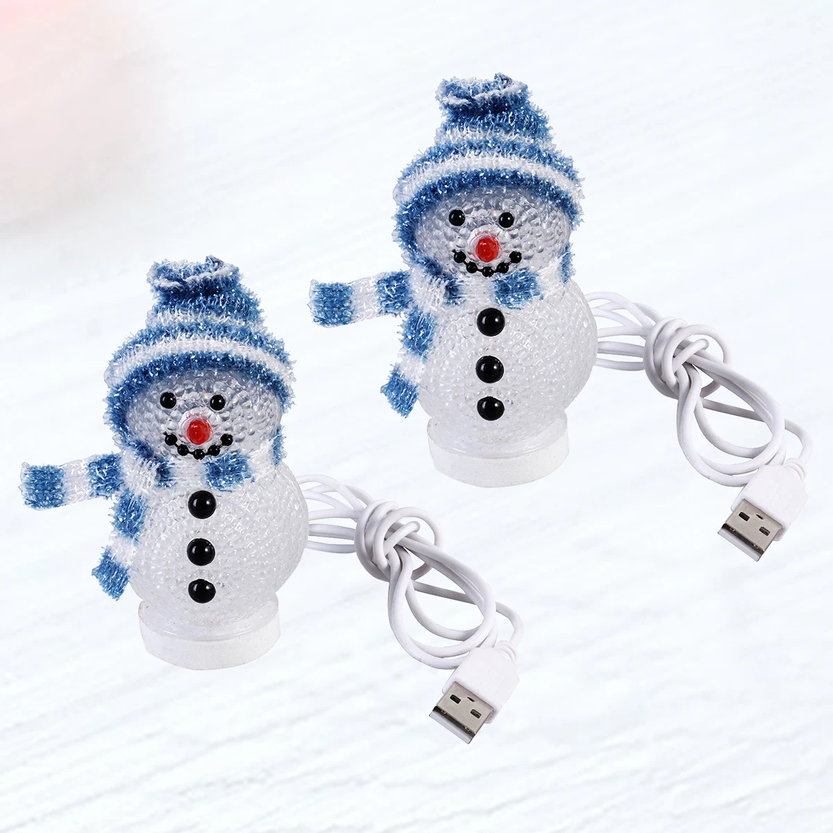 

2Pcs Glowing Snowman Night Lamp Practical Long Term Use Cute Cartoon Home Room Baby Office Decor Christmas