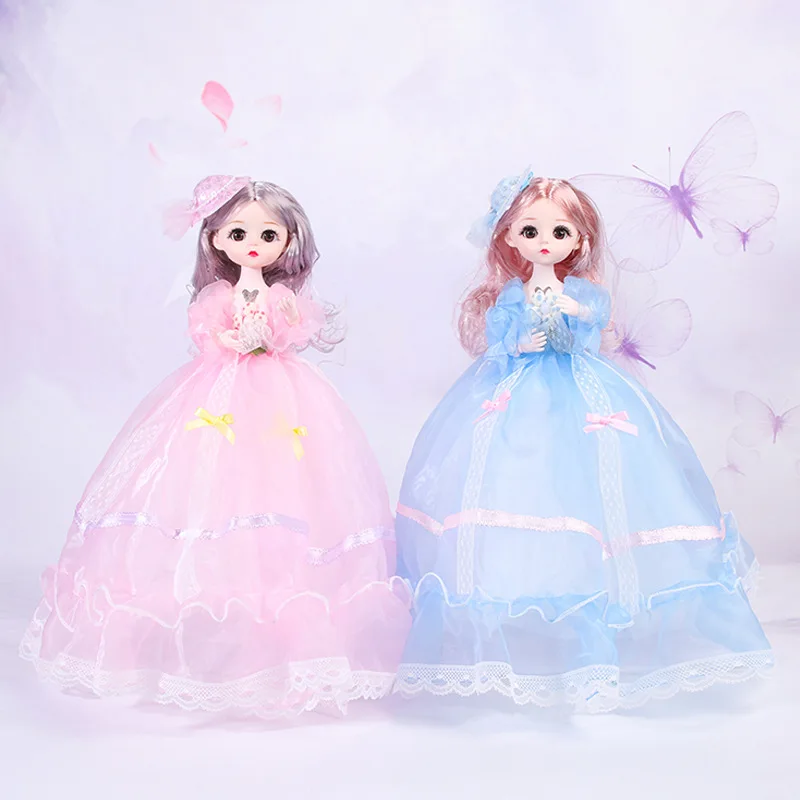 32cm Music Gauze Dress Doll Toy With Clothes 1/6 Big Eyes Princess Scale Action Figure Joints Removable Doll Kids Girl Gift Toys