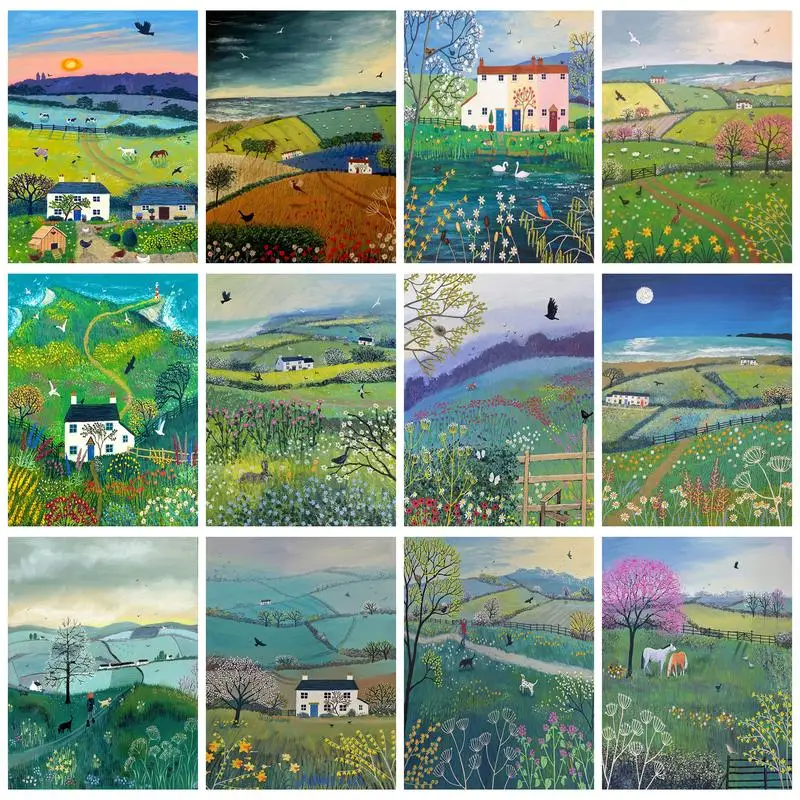 

SDOYUNO Painting By Numbers On Canvas To Paint Rural Scenery Decorative Paintings Home Decor Wall Art