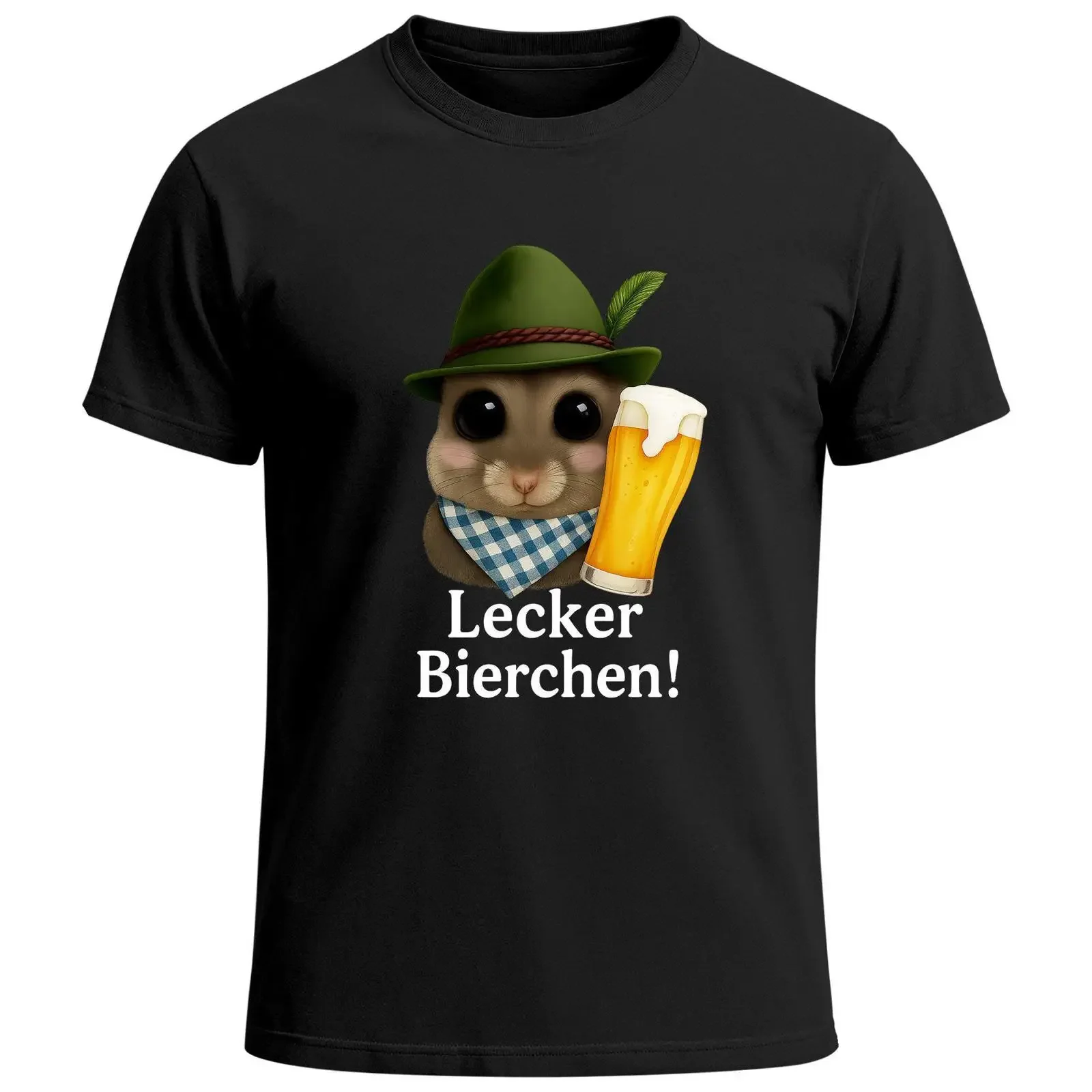 Men's Oktoberfest Funny Bavarian Hamster Lecker Bierchen Beer Festival Casual T Shirt vintage Washed homme fashion Comfortable