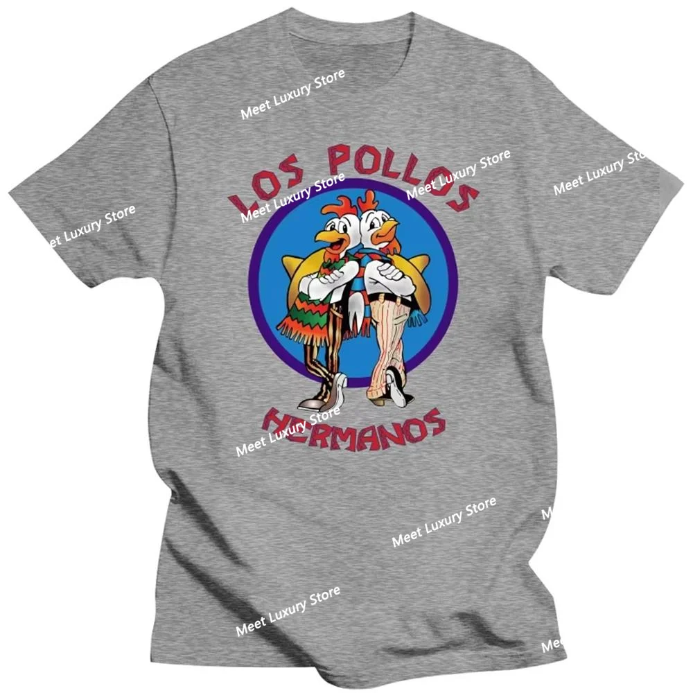 

Новая мужская футболка высокого качества из 100% хлопка Breaking Bad LOS POLLOS Chicken Brothers с принтом Повседневная забавная футболка для мужчин Футболка