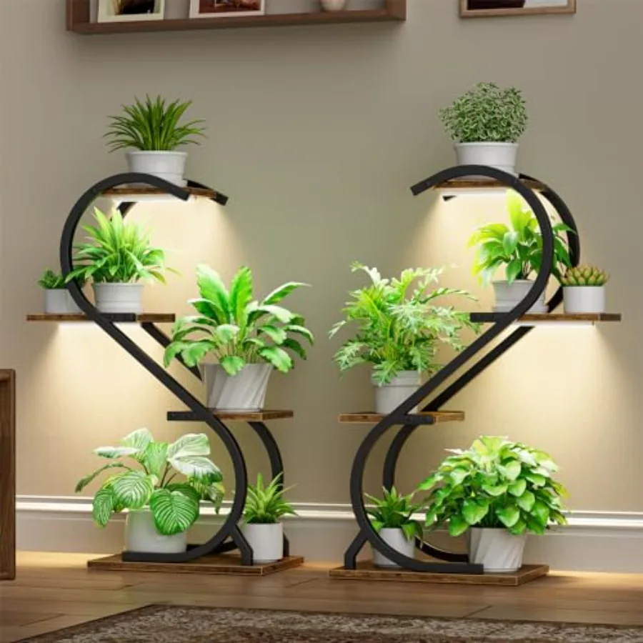 

Plant Stand Indoor with Grow Light 4 Tiered Metal Plant Shelf indoor 29'' Plant Stands for Indoor Plants Multiple Flower Stands