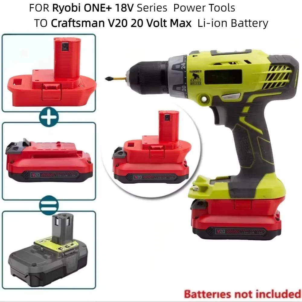 

Battery Adapter for Craftsman V20 20 Volt Max Li-ion Battery Converter TO Ryobi ONE+ 18V Power Tools Accessory(Only Adapter)