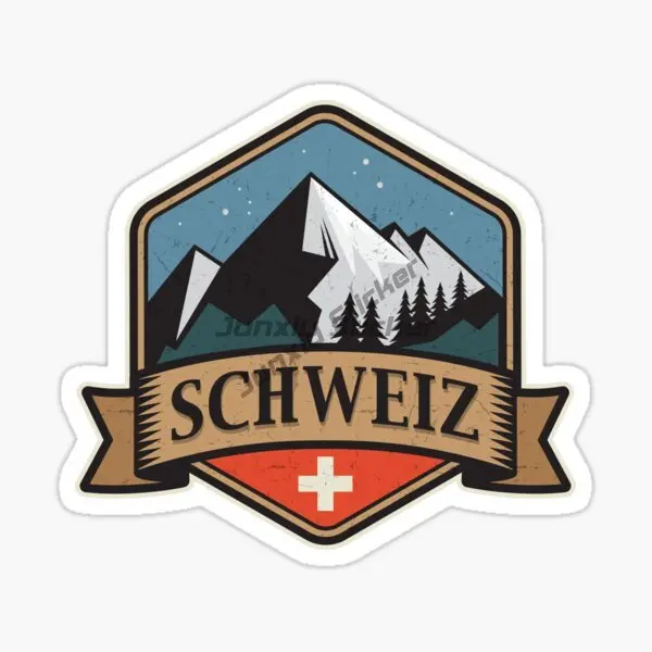 Famous Tourist City in Switzerland, Europe, with Scenic Car Stickers Suitable for Decorating Any Smooth Object Surface PVC