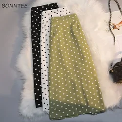 Dot Skirts Women Vintage Midi A-line Elegant Streetwear High Waist Prairie Style Spring Casual Simple Daily Vacation 2023 New
