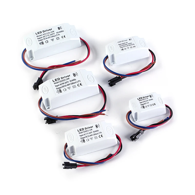Transformateur d'alimentation pour lampes LED, pilote adaptateur, interrupteur, 3W, 7W, 12W, 18W, 24W
