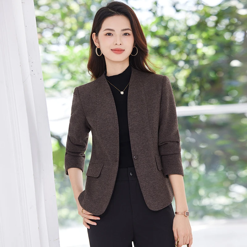 AIyssa Professional women's long-sleeved suit jacket, exquisite, elegant, fashionable classic. 2025 autumn/winter new styles