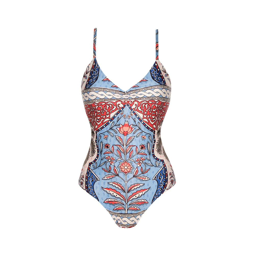 2024 African Print One Piece Swimsuit With Cover Up Women Swimwear Sexy Swim Monokini Bodysuit Bathing Suit Beachwear Summer