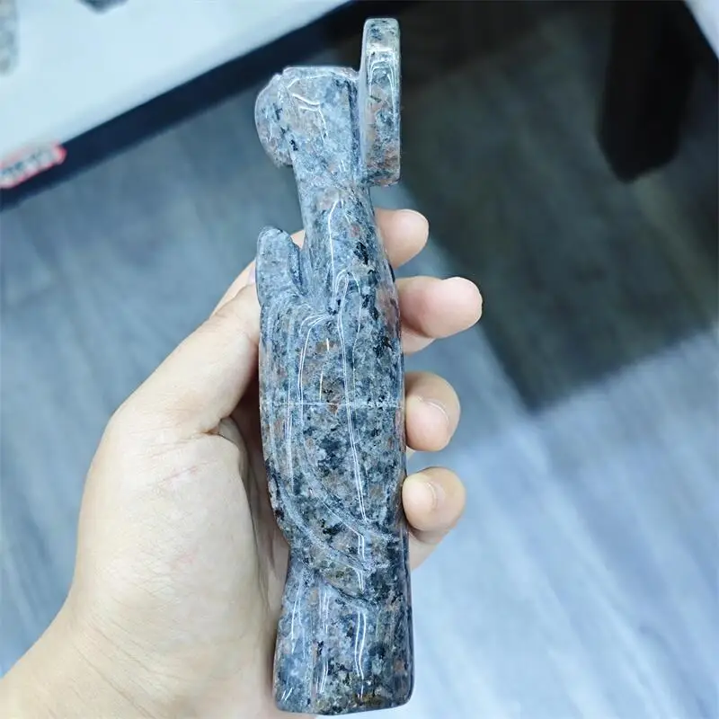 15CM Natural Yooperlite Madonna Carving Reiki Crystal Figurine Crystal Carving Statue Crafts Home Decorat 1PCS