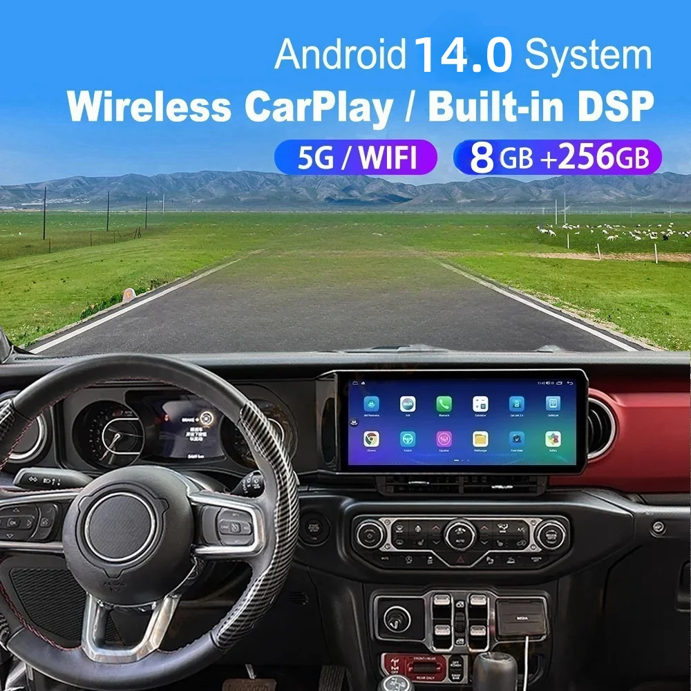 

Auto Radio 12.3 Inch Android 14 Multimedia Car Stereo Radio For Jeep Wrangler JL 2018-2021 GPS Navigation Carplay Auto Head Unit