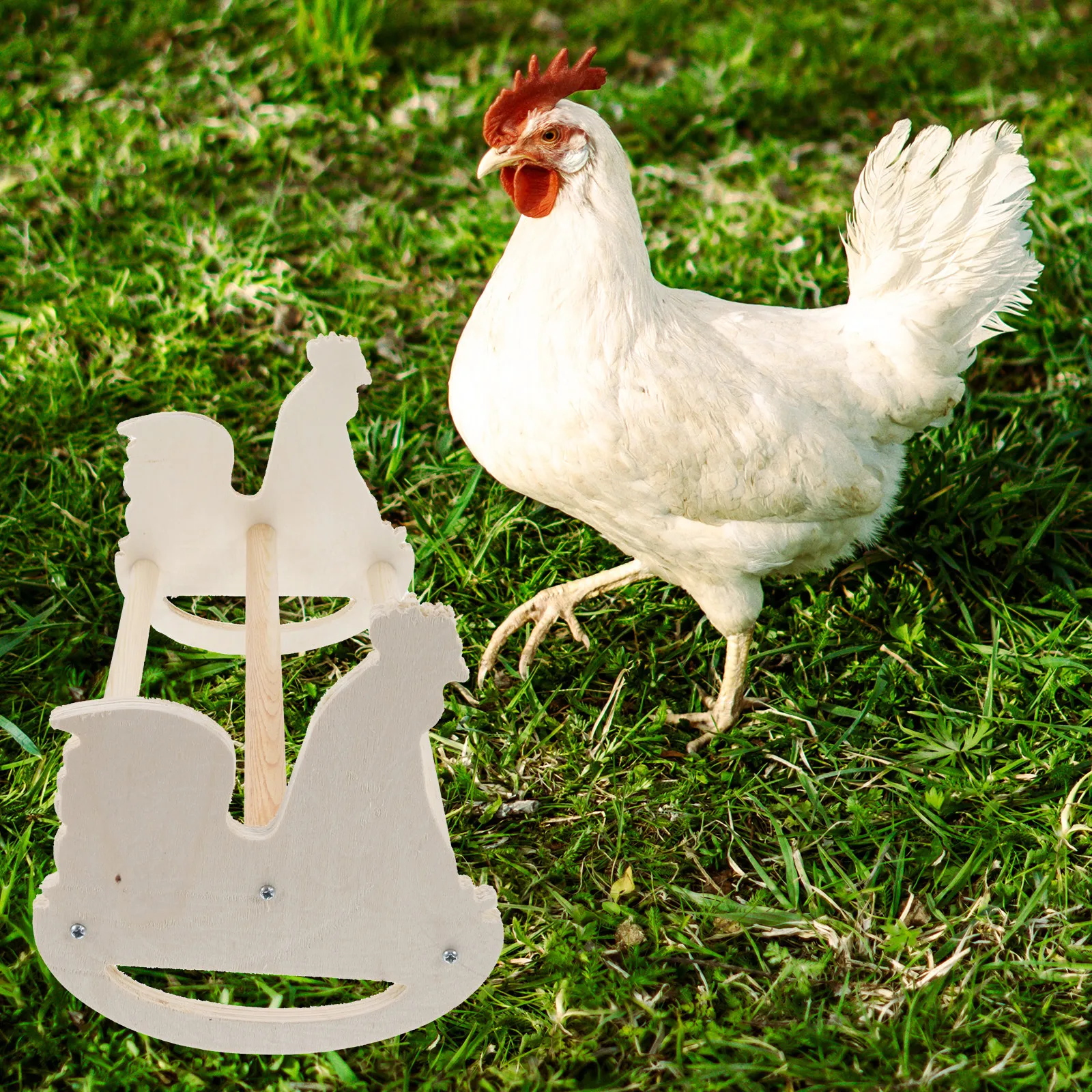 

Деревянная подставка-лежанка для кур в форме курицы, натуральное дерево, для кур-несушек, цыплят и петухов, для домашней птицы, тренировочная стойка, устойчивое основание, устойчивая к укусам