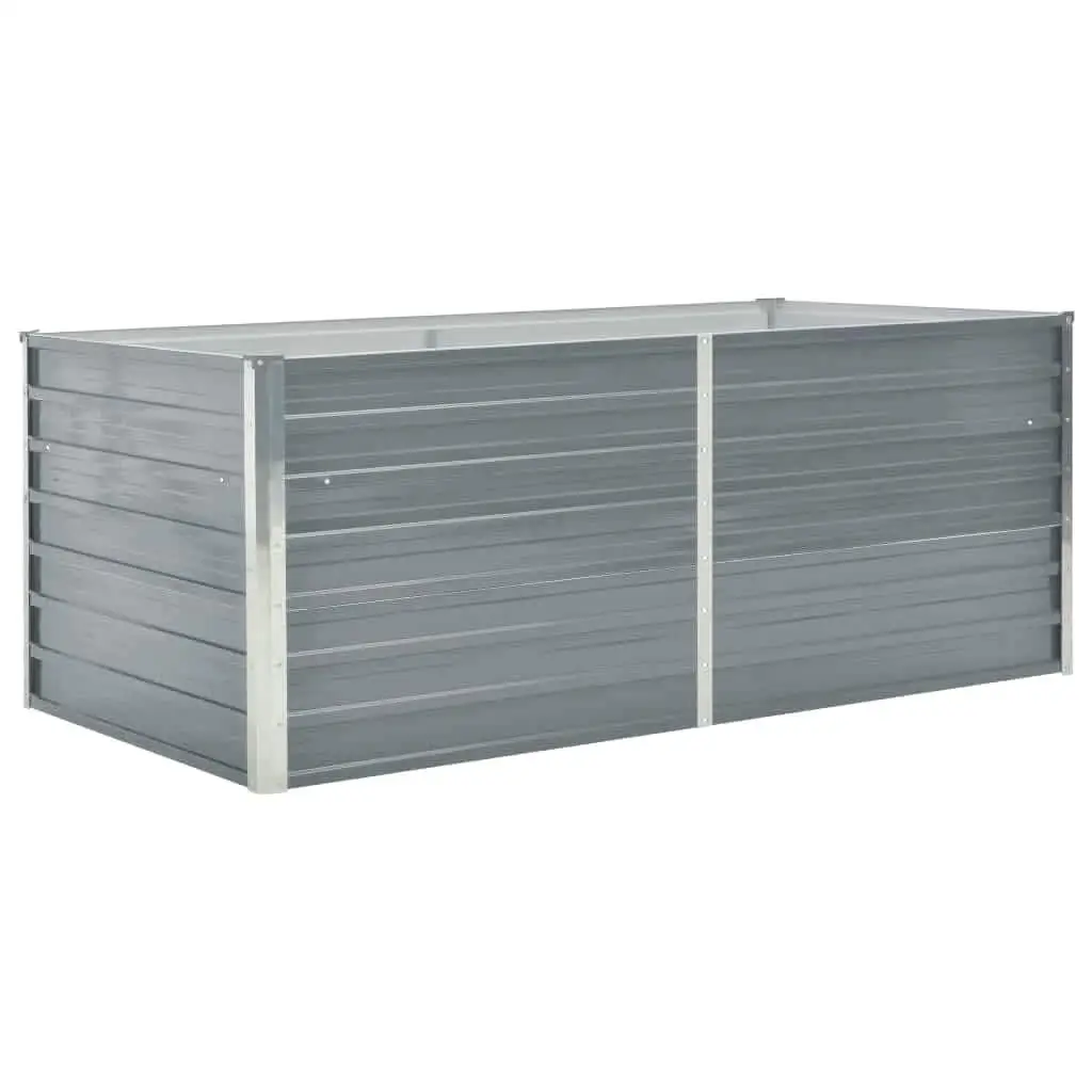 Galvanized Steel Raised Garden Bed 63x31.5x17.7 - Durable Outdoor Planter in Gray