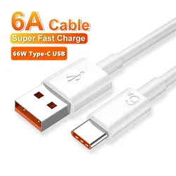 6A Super Fast Charge USB C Type-C Cable for Samsung Xiaomi 13 Huawei Nova 8 Magic 5 Redmi Honor Android 66W Quick Charging Cable