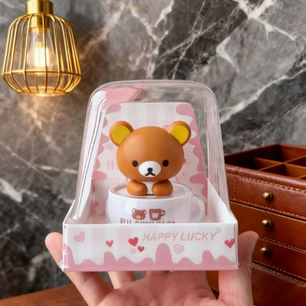 

Kawaii Rilakkuma Nodding Ornament Solar Toy Anime Cartoon Cute Desktop Decoration Car Ornament Girl's Gifts Toys