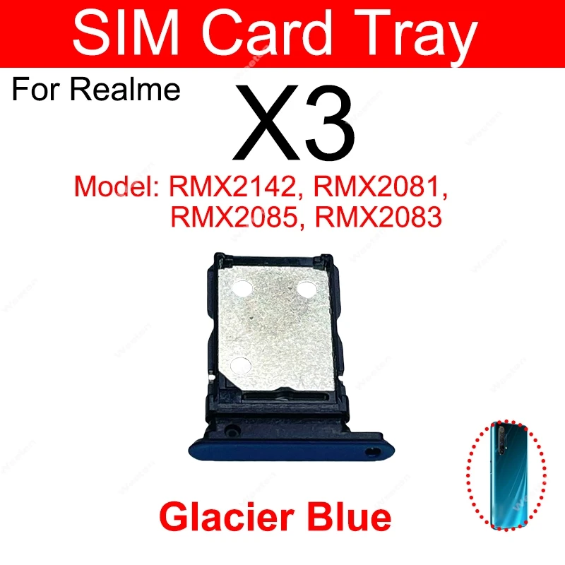 SIM Card Tray For Realme X3 SuperZoom Sim Card Slot Tray Holder Adapter Replacement Parts