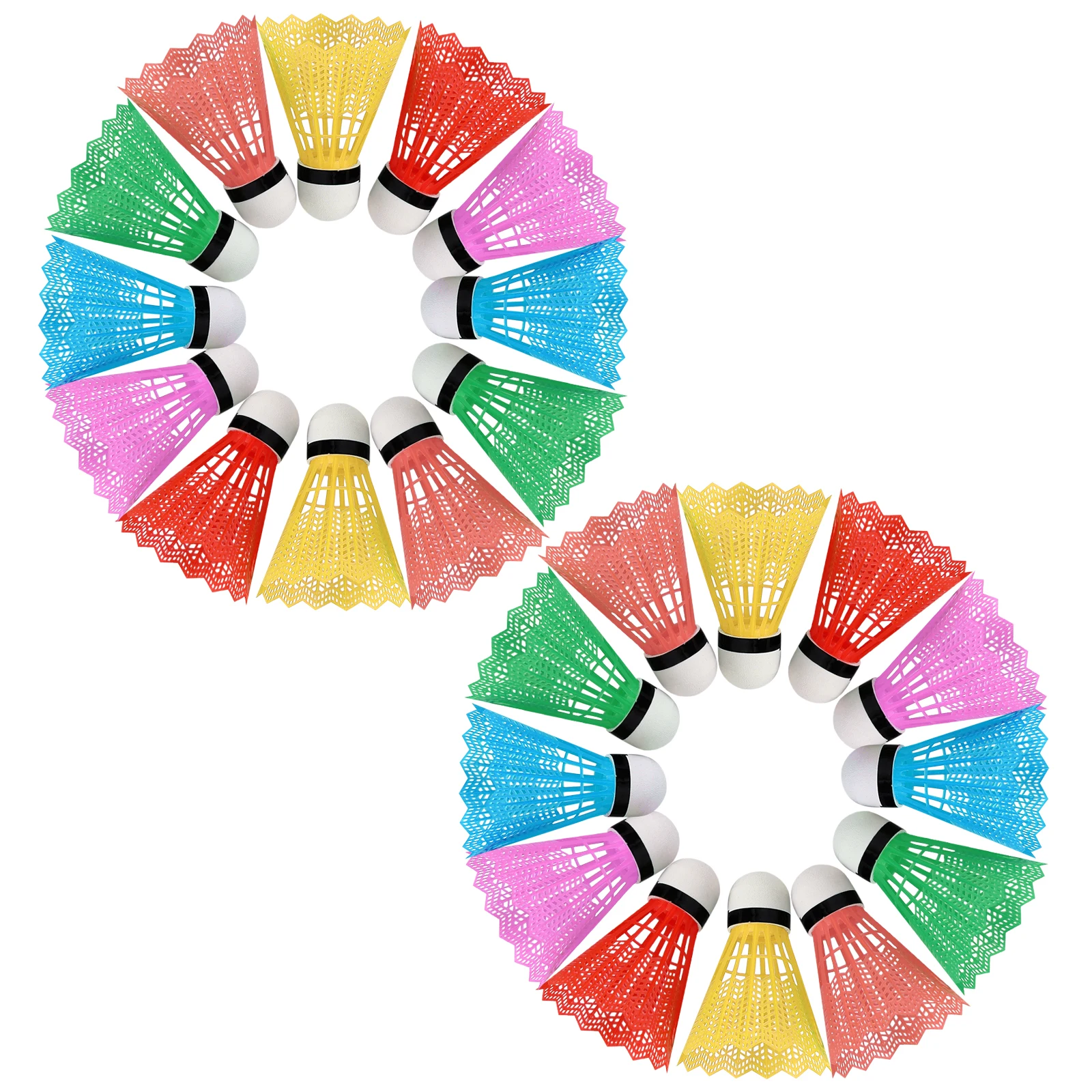 

24Pcs Lightweight Plastic Shuttlecock Colorful Durable Badminton Play Ball Shuttlecock Plastic Badminton Ball