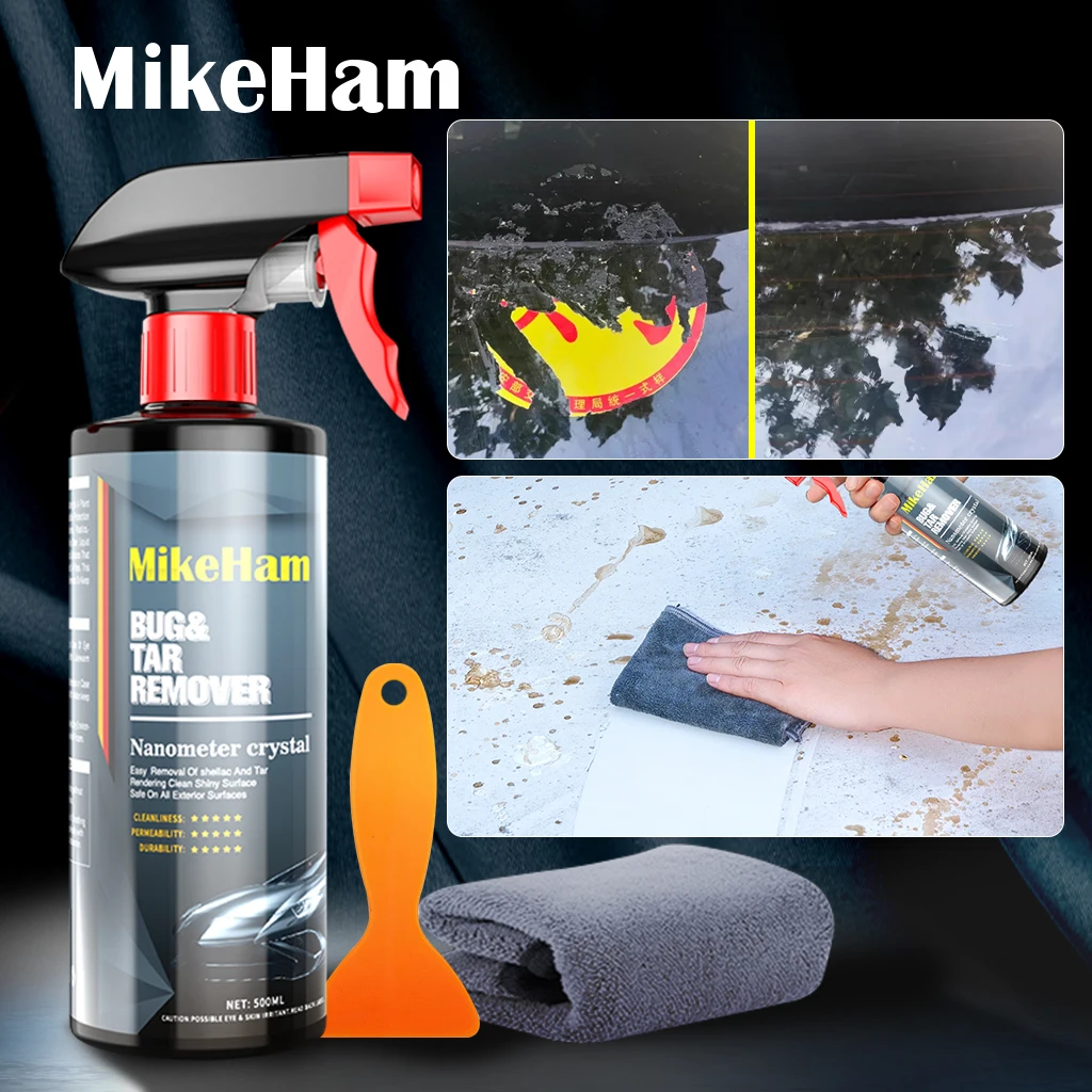 

MikeHam автомобильный очиститель экстерьера, средство для удаления пятен с тарютом, асфальтом, наклейка, этикетка, средство для удаления остатков насекомых, средство для удаления клея для автомобильного стекла, краска, колесо