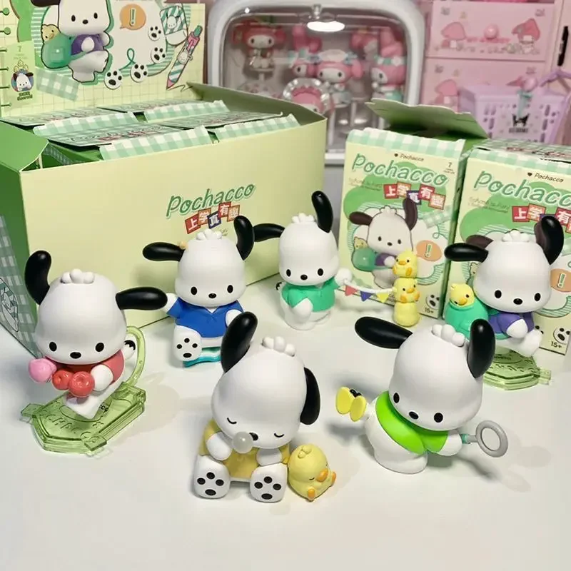 มินิโซะ Sanrio pochacco ไปโรงเรียนเป็นชุดที่น่าสนใจจริงๆทำด้วยมือกล่องตาบอดคาวาอี้เครื่องประดับสะสมของขวัญสำหรับเด็กผู้หญิง