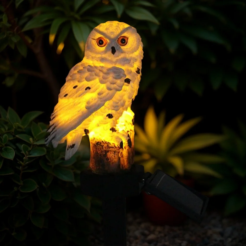 أضواء حديقة البومة الشمسية - إضاءة مسار الحديقة المقاومة للماء مع إضاءة ليلية