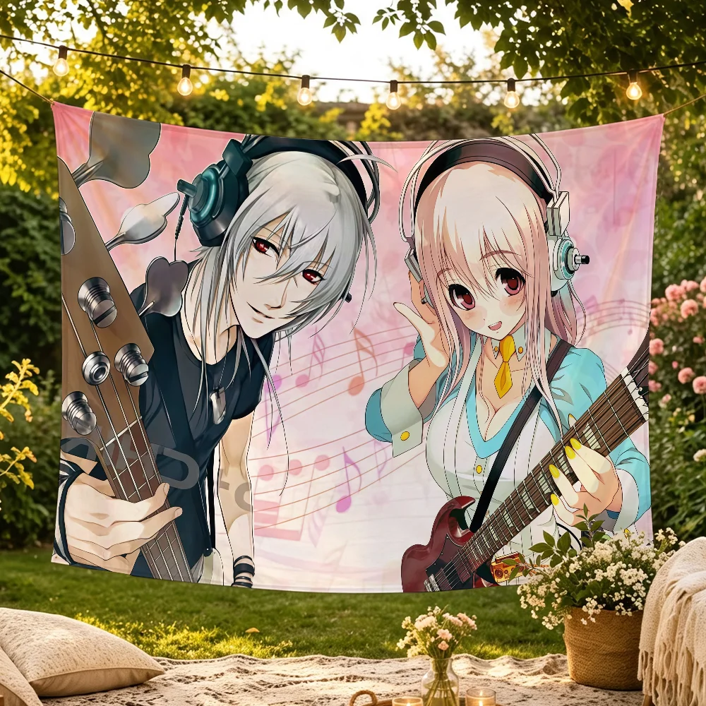 Singer Kawaii Super S-Sonico-S Flaggen-Wandteppich Raumdekoration Wandbehang Ästhetische Schlafzimmer-Werbefläche – Detail 6