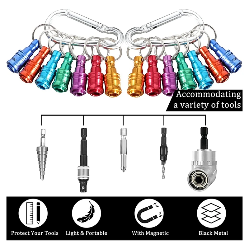 Nowy 21Pcs 1/4 Cal uchwyt sześciokątny brelok pasek rozszerzenia wkrętaki gniazdo uchwytu Adapter wiertła szybka zmiana końcówki
