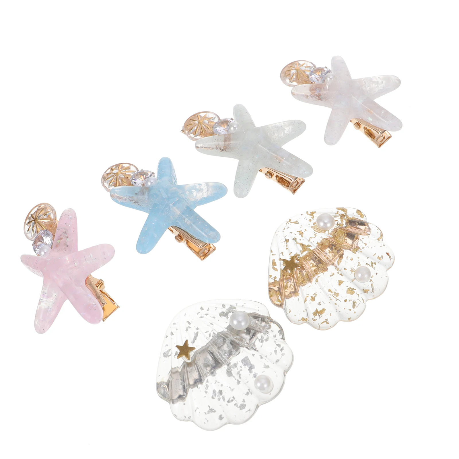 

6Pcs Shell Hairpin Girls Hairpin Girls Headdress Wedding Barrette Plastic Bride Hairstyle Decoration Accessories