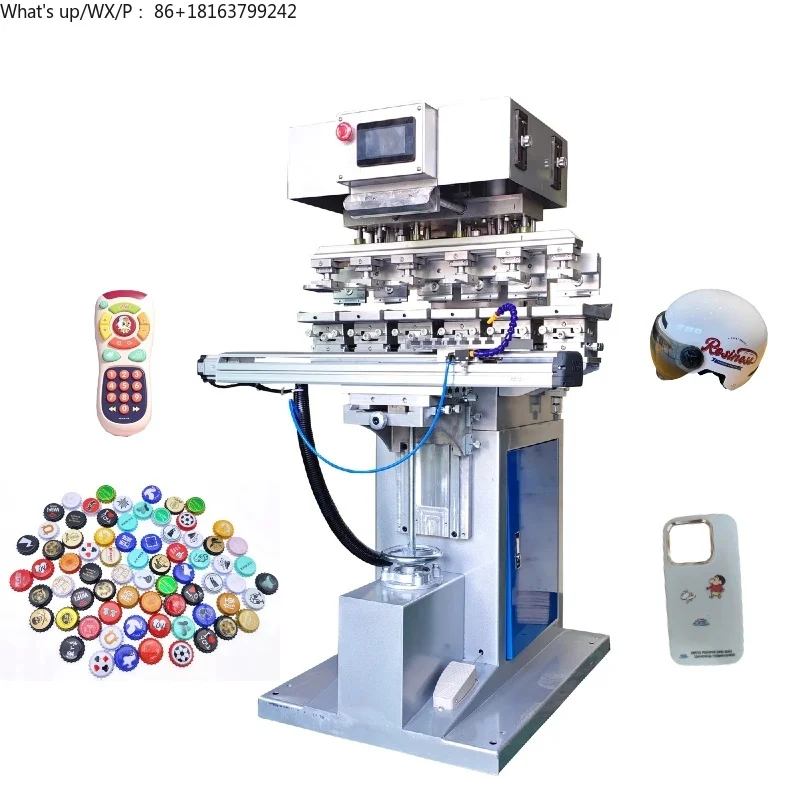 

High Precision 6-Color Shuttle Pad Printing Machine New for Electronics Parts Buttons Phone Cases Multicolor Logo Print
