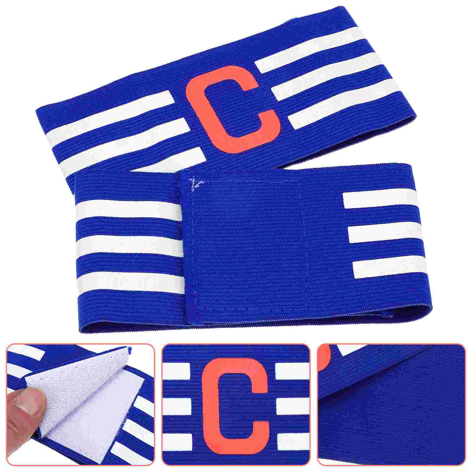 2 Pcs Football Captain Armband Bands Soccer Professional Armbands Elasticity Mark Sports Polyester Colored