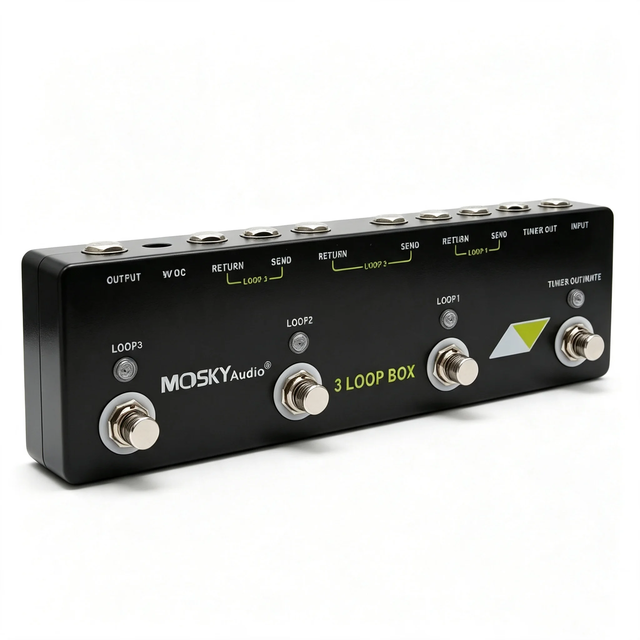MOSKY 3-Loop FX Loop Switcher Pedal True Bypass Circuit Guitar Bass Effects with Tuner Mute Durable Mini Metal Box