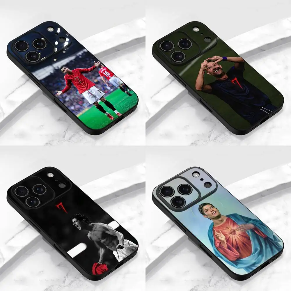 

Football For C-Cr7 R-ROnAlDo Phone Case For iPhone 17,16,15,14,13,12,Pro,Max,Plus,E,SE4,Air,Mini Black TPU