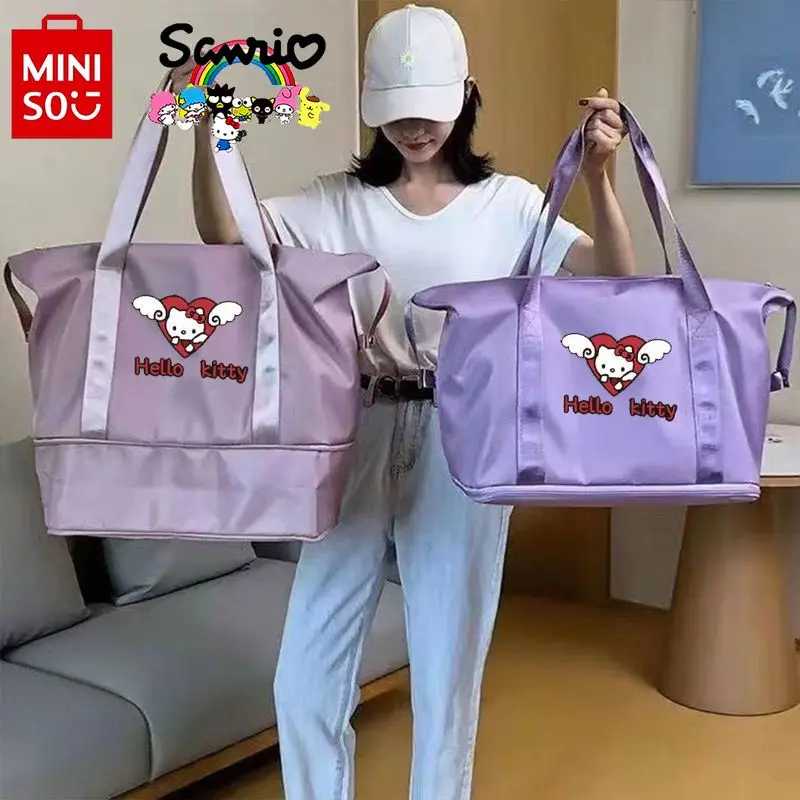 HelloKitty-Sac de voyage de dessin animé pour femme, sac de rangement pour femme, grande capacité, emballage pour la maison, à la mode et de haute qualité, nouveau