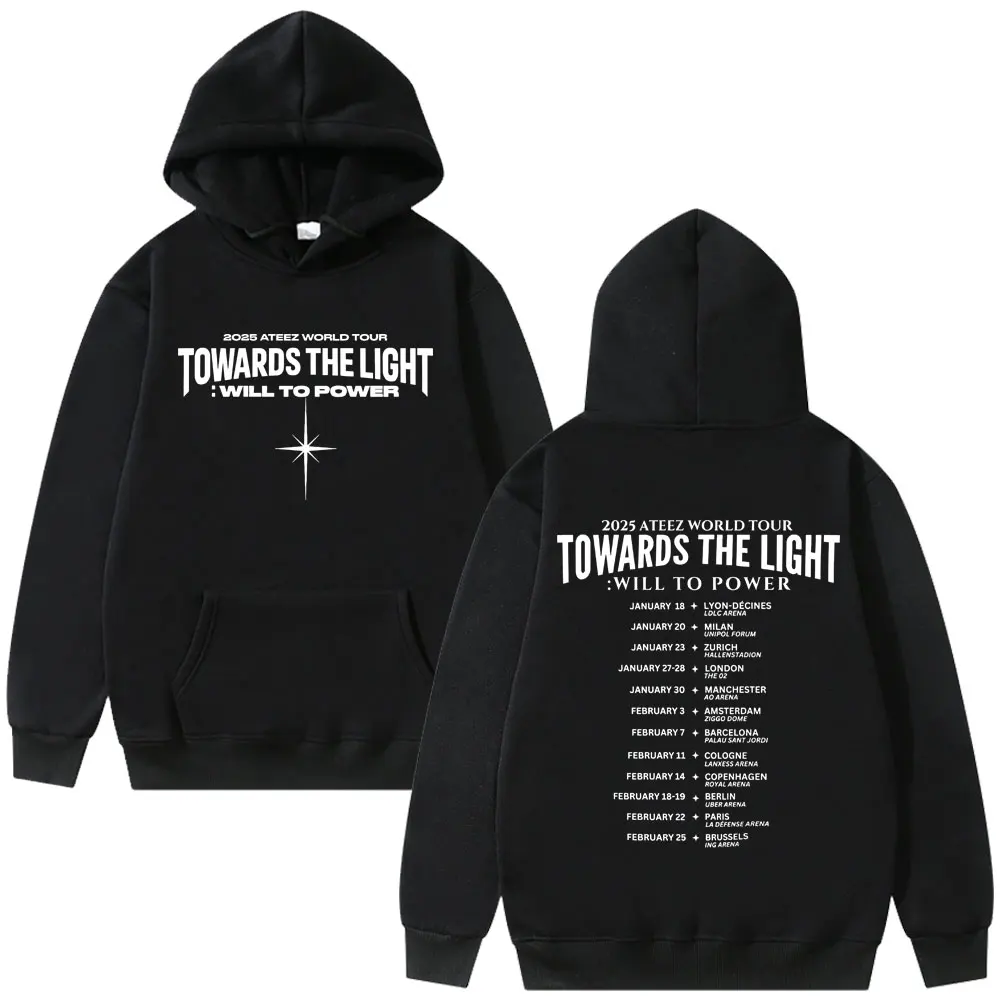 

Hot Korean Kpop ATEEZ Towards The Light Will To Power 2025 World Tour Hoodie Men Women Fashion Oversized Sweatshirt Streetwear